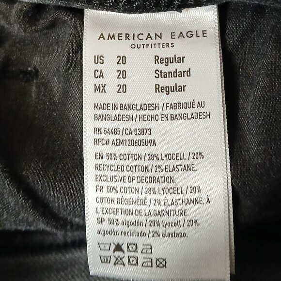 American Eagle Jeans Plus Size 20 Curvy Mom High Rise Ankle Gray Denim Stretch - Picture 7 of 10